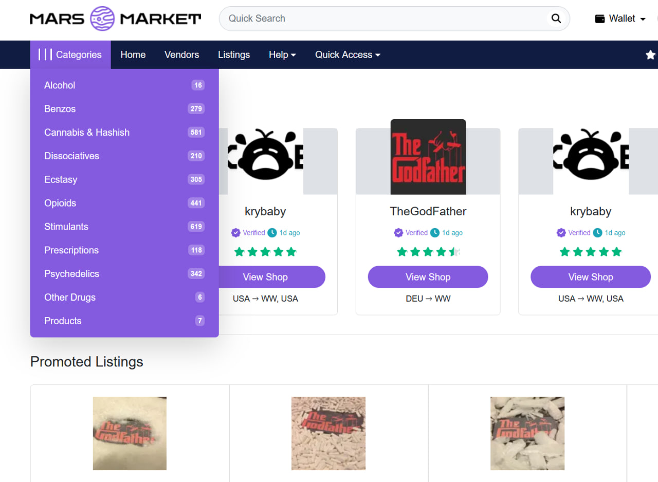 MarsMarket Tor login interface showcasing secure anonymous darknet access